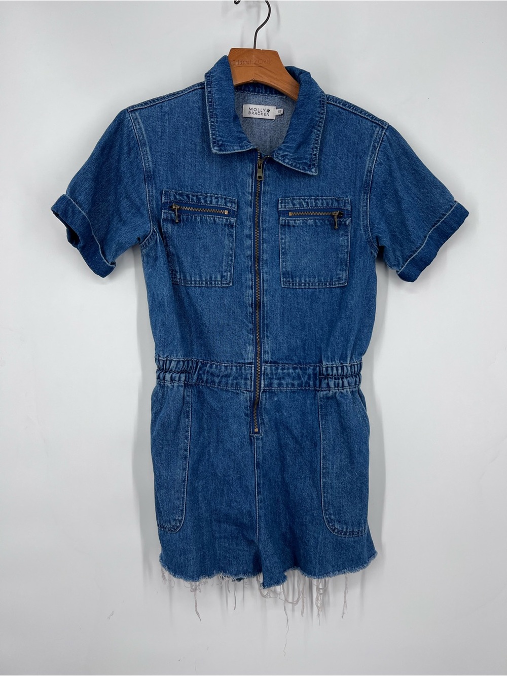Molly Bracken Blue Denim Playsuit Romper XS